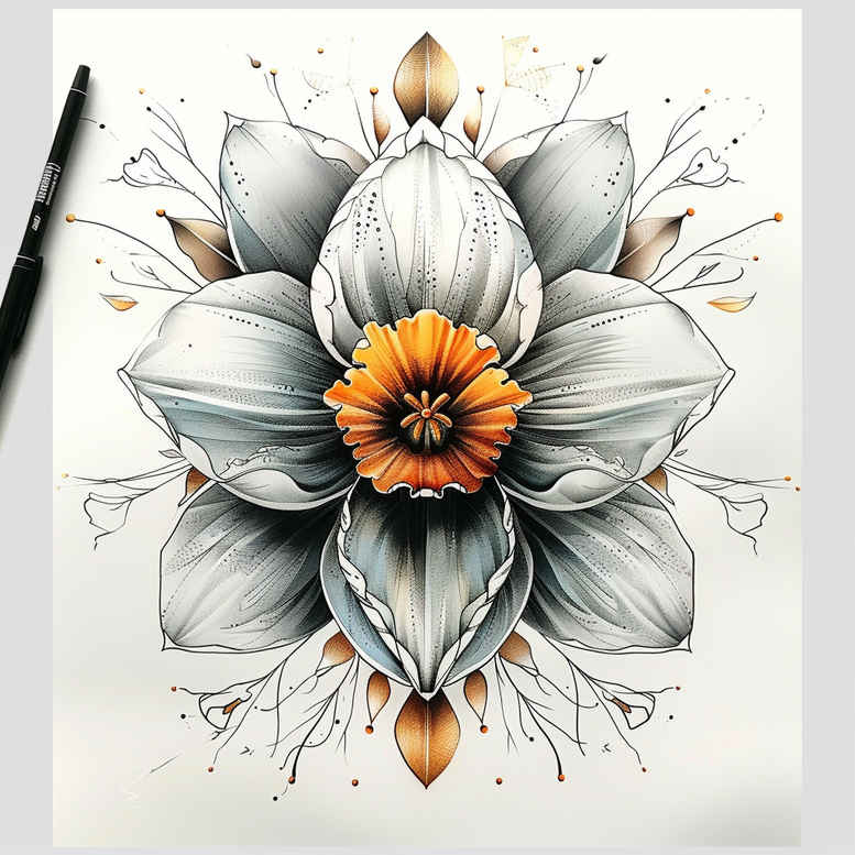 other-flowers tattoo design ideas plain floral silhouettes for shin