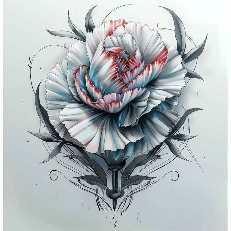 other-flowers tattoo design ideas no background floral silhouettes shows endurance