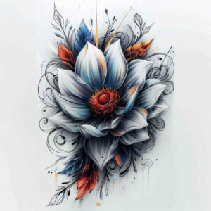 other-flowers tattoo design ideas micro line harmonious for lower thigh