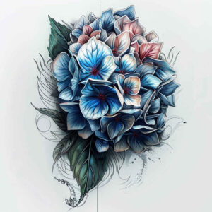 other-flowers tattoo design ideas no fill harmonious for neck