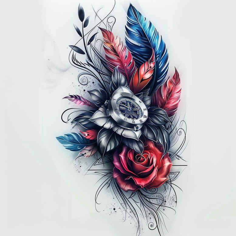 other-flowers tattoo design ideas fine line layered for abdomen