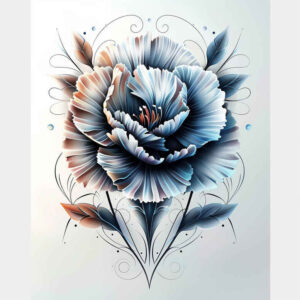 other-flowers tattoo design ideas plain layered shading for behind ear