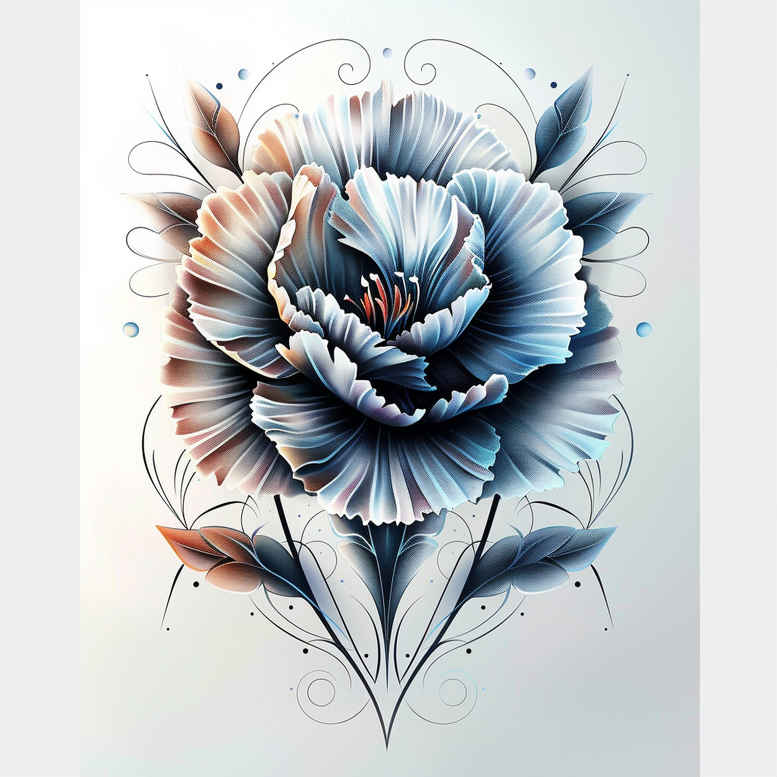 other-flowers tattoo design ideas plain layered shading for behind ear