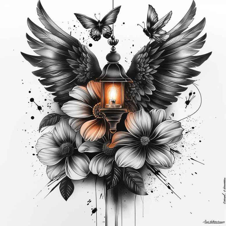 other-flowers tattoo design ideas micro line layered shading meaning endurance