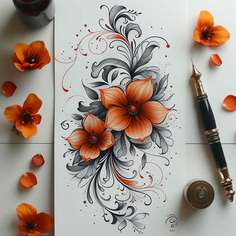 other-flowers tattoo design ideas mini geometry natural patterns for behind ear