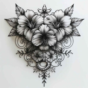 other-flowers tattoo design ideas single dot ornamental for sternum