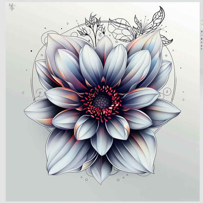 other-flowers tattoo design ideas single color soft edges symbol of courage
