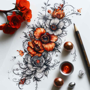 other-flowers tattoo design ideas subtle motif soft gradients for scapula