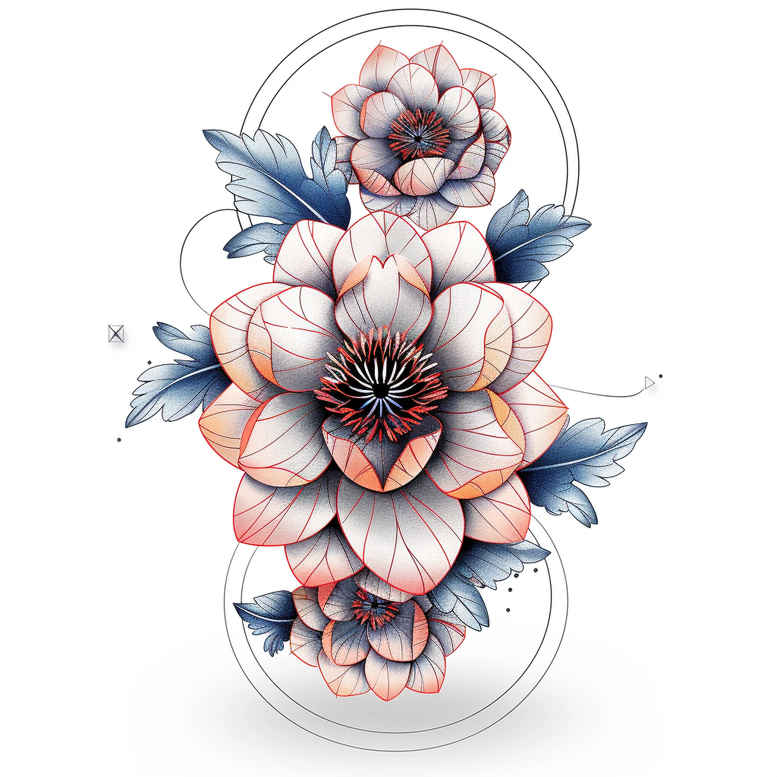 other-flowers tattoo design ideas monochrome soft gradients shows resilience