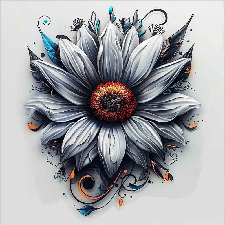 other-flowers tattoo design ideas micro art soft gradients symbol of strength