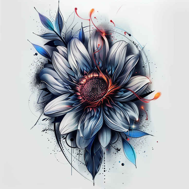 other-flowers tattoo design ideas no shading subtle shading for back shoulder