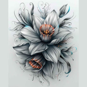 other-flowers tattoo design ideas minimalist subtle shading for knee