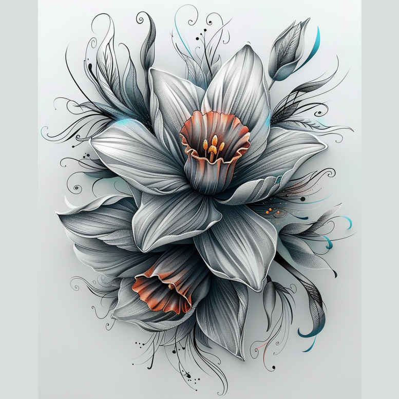other-flowers tattoo design ideas minimalist subtle shading for knee