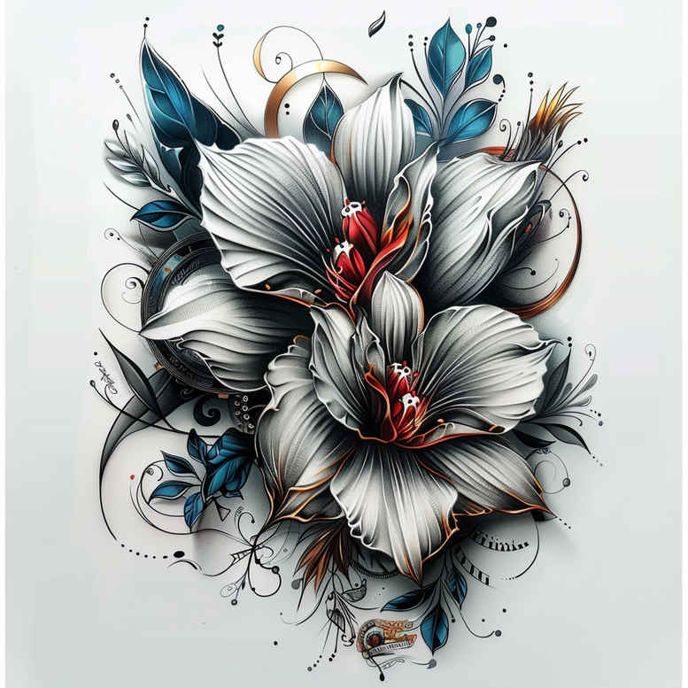 other-flowers tattoo design ideas symbolic vibrant for neck