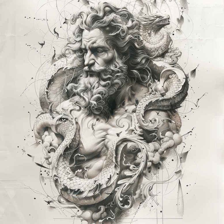greece – tattoo design ideas free ai generated – realism-clean-lines – for-lower-thigh – Gallery: other-greece-inkby-ai