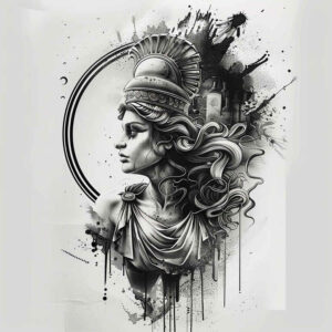 greek-artistic-mythology – tattoo design ideas free ai generated – surrealism-enigmatic-light – for-heel – Gallery: other-greece-inkby-ai