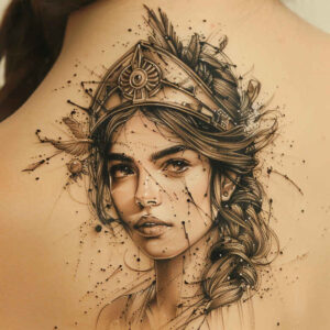 greek-artistic-mythology – tattoo design ideas free ai generated – surrealism-ethereal-textures – for-ankle – Gallery: other-greece-inkby-ai