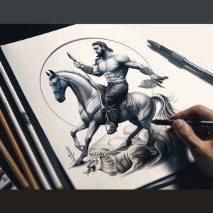 greek-crests – tattoo design ideas free ai generated – surrealism-phantom-shadows – for-scapula – Gallery: other-greece-inkby-ai