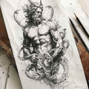 greek-life-symbols – tattoo design ideas free ai generated – neotraditional-clear-lines – for-shoulder-blade – Gallery: other-greece-inkby-ai