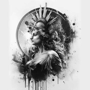 greek-life-symbols – tattoo design ideas free ai generated – realism-illustrative-style – for-upper-shoulder – Gallery: other-greece-inkby-ai