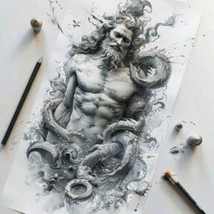 greek-mythology – tattoo design ideas free ai generated – realism-realistic-gleam – for-lower-back – Gallery: other-greece-inkby-ai