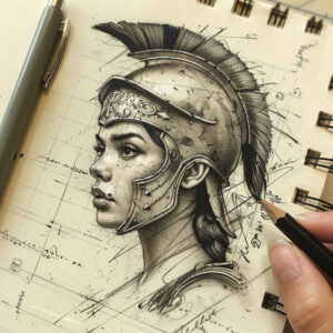 greek-mythology – tattoo design ideas free ai generated – realism-soft-focus – for-inner-arm – Gallery: other-greece-inkby-ai