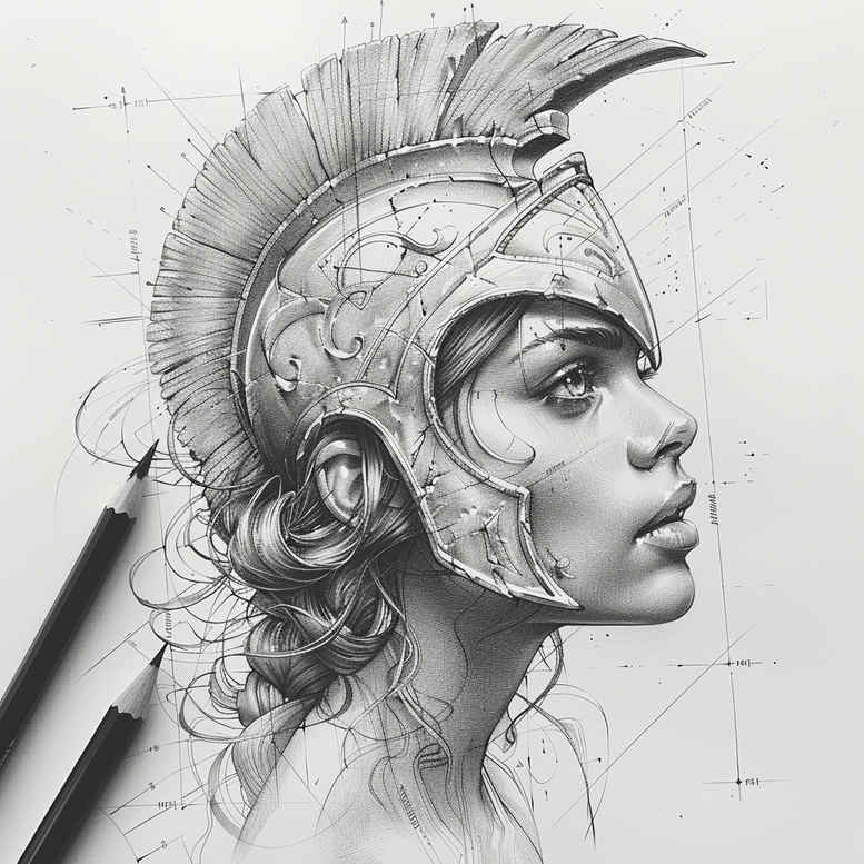 greek-ornamentation – tattoo design ideas free ai generated – neotraditional-dynamic-color – for-shin – Gallery: other-greece-inkby-ai