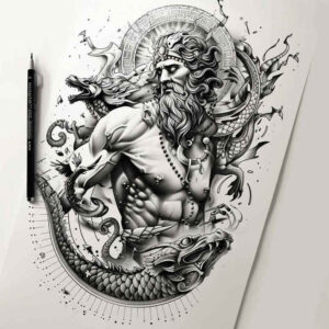 greek-mythology-tattoo-neotraditional-bold-texture-for-lower-chest – tattoo design ideas free ai generated – Gallery: other-greece-inkby-ai