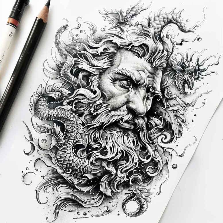 greek-protection-tattoo-neotraditional-rich-shading-for-lower-leg – tattoo design ideas free ai generated – Gallery: other-greece-inkby-ai