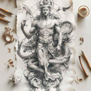 greek-protective-symbols – tattoo design ideas free ai generated – realism-tactile-shading – for-lower-arm – Gallery: other-greece-inkby-ai