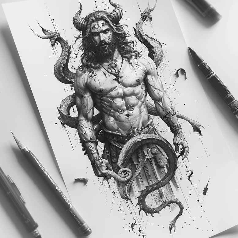 greek-sacred-architecture – tattoo design ideas free ai generated – surrealism-fluid-forms – for-hip – Gallery: other-greece-inkby-ai