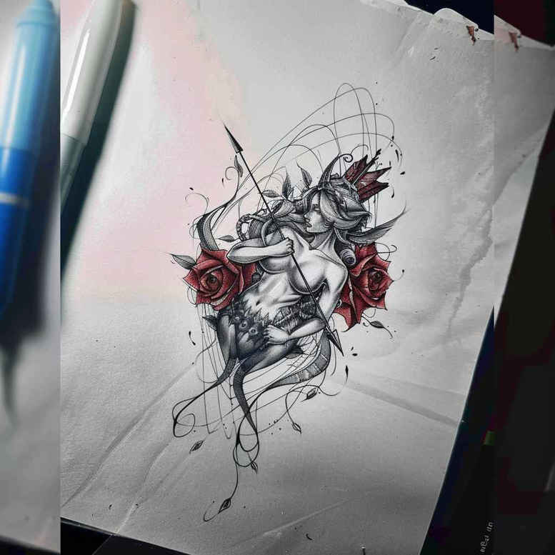 other-greece tattoo design ideas minimalist classical symbol of courage