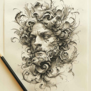 other-greece tattoo design ideas bold color blocks divine shows perseverance