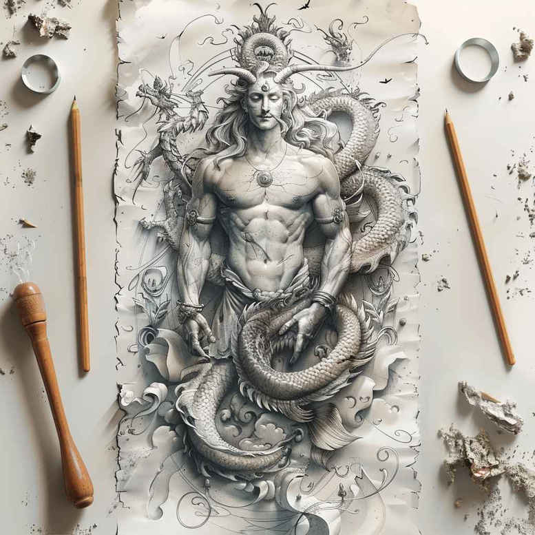 other-greece tattoo design ideas artistic contrast gods symbolising resilience