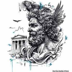 other-greece tattoo design ideas soft blending mythic for sternum