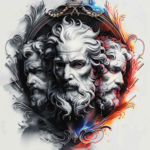 other-greece tattoo design ideas Surrealism shimmering forms ornate meaning courage