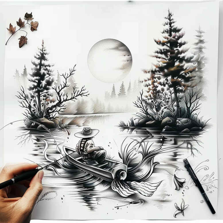 climbing-hobby – tattoo design ideas free ai generated – neotraditional-artistic-contrast – for-lower-thigh – Gallery: other-hobby-inkby-ai