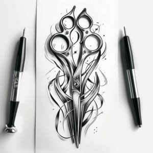 fishing-hobby – tattoo design ideas free ai generated – neotraditional-clean-lines – for-back-of-neck – Gallery: other-hobby-inkby-ai