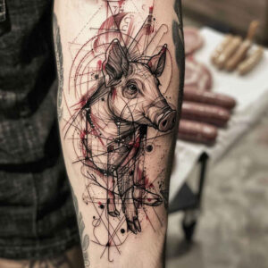 hobby – tattoo design ideas free ai generated – neotraditional-dynamic-color – for-lower-leg – Gallery: other-hobby-inkby-ai