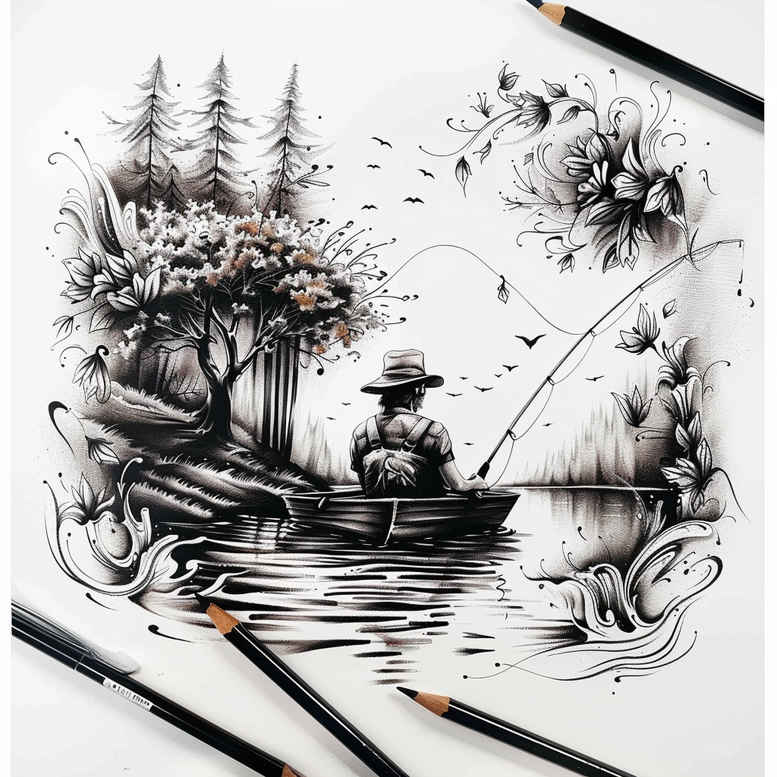 hobby – tattoo design ideas free ai generated – realism-natural-tones – for-lower-chest – Gallery: other-hobby-inkby-ai