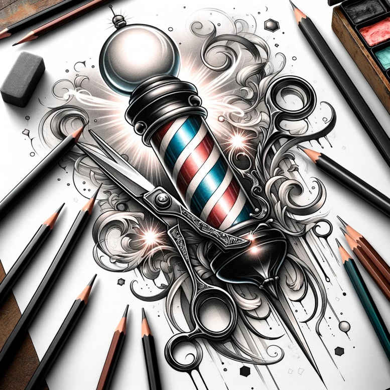 language-learning-hobby – tattoo design ideas free ai generated – neotraditional-bold-texture – for-upper-arm – Gallery: other-hobby-inkby-ai
