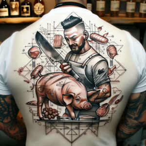 painting-hobby – tattoo design ideas free ai generated – neotraditional-enhanced-shading – for-back-of-neck – Gallery: other-hobby-inkby-ai