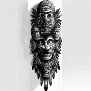 indigenous-americans – tattoo design ideas free ai generated – realism-smooth-gradients – for-lower-back – Gallery: other-native-americans-inkby-ai