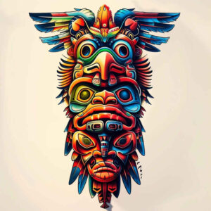 native-abstract-pattern – tattoo design ideas free ai generated – neotraditional-clear-lines – for-back – Gallery: other-native-americans-inkby-ai