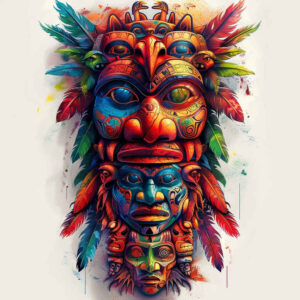 native-abstract-pattern – tattoo design ideas free ai generated – neotraditional-rich-shading – for-thigh – Gallery: other-native-americans-inkby-ai