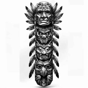 native-abstract-pattern – tattoo design ideas free ai generated – realism-delicate-highlight – for-shoulder-blade – Gallery: other-native-americans-inkby-ai