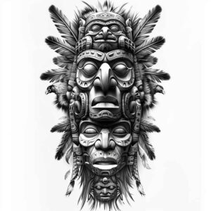 native-abstract-pattern – tattoo design ideas free ai generated – realism-realistic-contrast – for-chest – Gallery: other-native-americans-inkby-ai