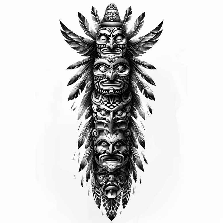 native-amulet – tattoo design ideas free ai generated – neotraditional-refined-color-palette – for-sternum – Gallery: other-native-americans-inkby-ai