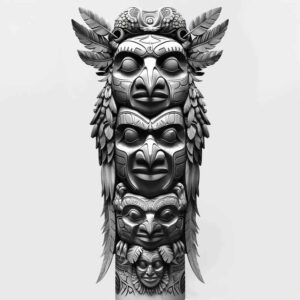 native-animal-totem – tattoo design ideas free ai generated – surrealism-unreal – for-upper-chest – Gallery: other-native-americans-inkby-ai