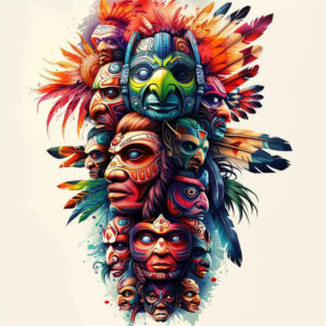 native-colors – tattoo design ideas free ai generated – surrealism-metaphysical – for-side – Gallery: other-native-americans-inkby-ai